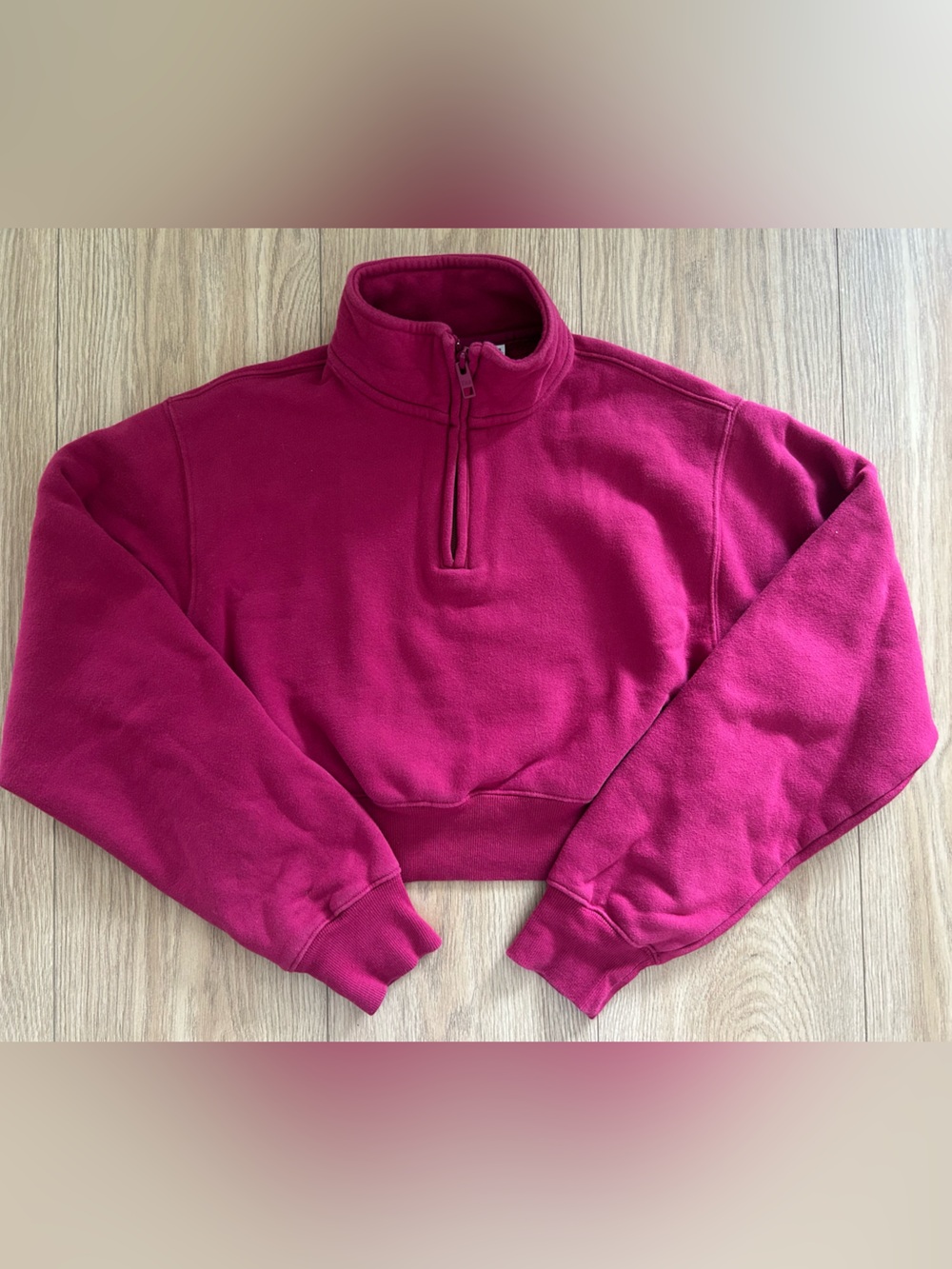 TNA Cozy Sweatfleece Quarter-Zip in Berry Pink
